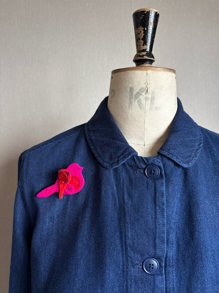 Pigeon Brooch - Pink & Red