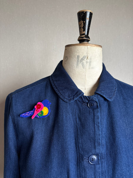 Pigeon Brooch - Cobalt & Bright