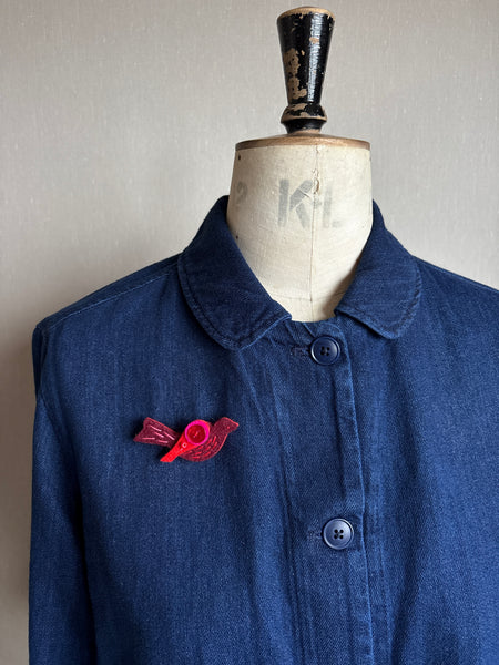 Little Birdy Brooch, Burgundy