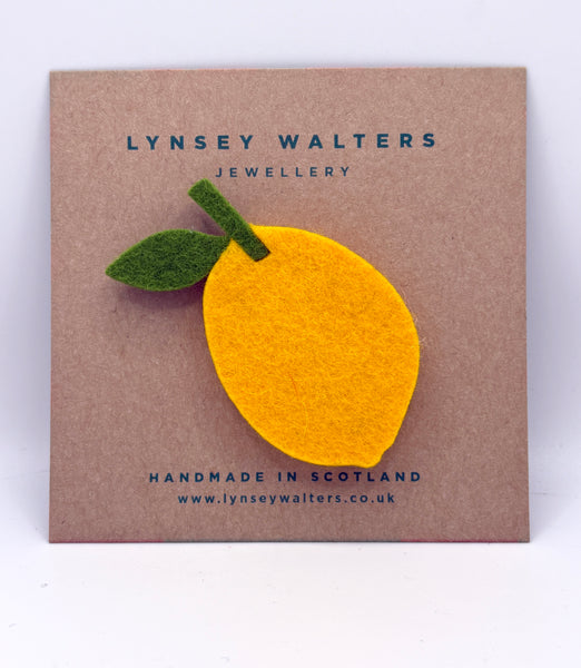 Fruit Brooch - Yellow lemon