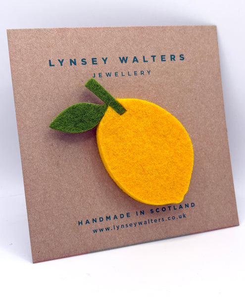 Fruit Brooch - Yellow lemon