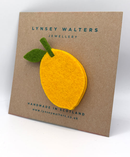 Fruit Brooch - Yellow lemon