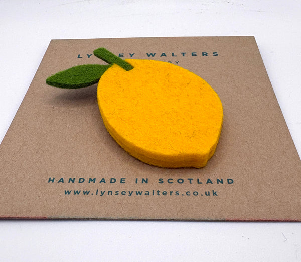 Fruit Brooch - Yellow lemon