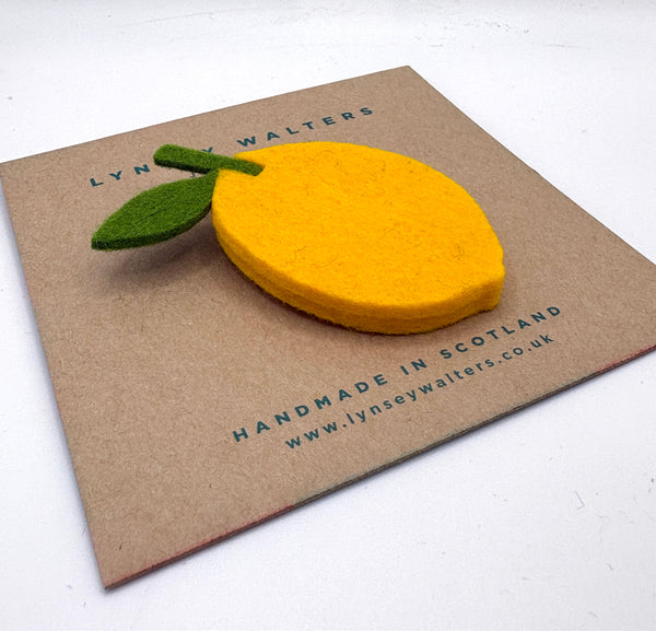 Fruit Brooch - Yellow lemon