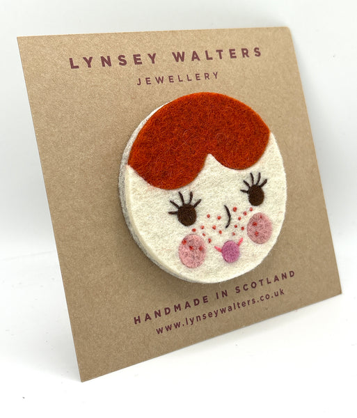 Doll Face Brooch