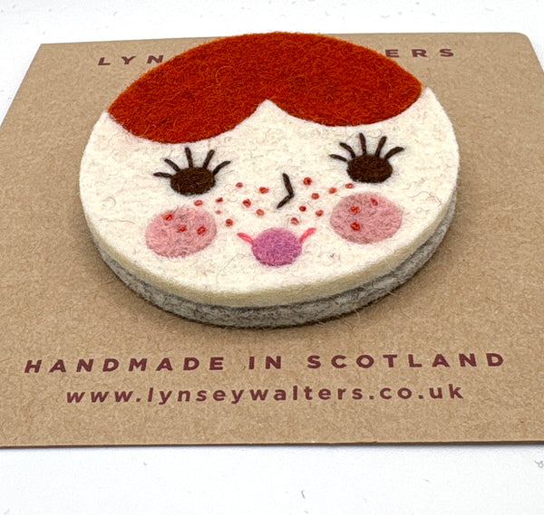 Doll Face Brooch