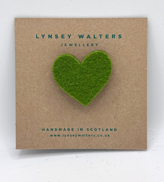 Mini Heart Brooch - Green