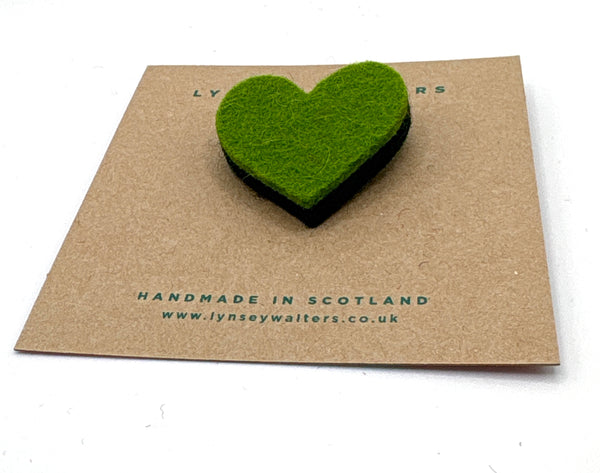 Mini Heart Brooch - Green