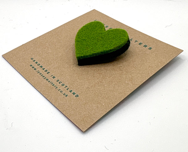 Mini Heart Brooch - Green