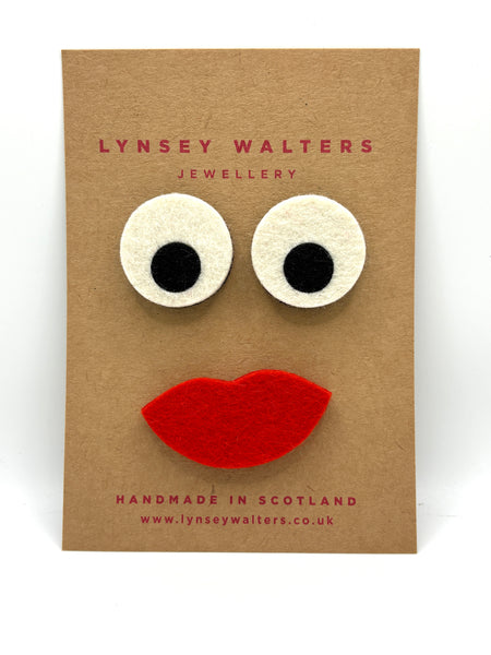 Googly Eyes & Lips Brooch