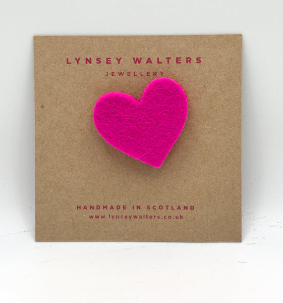 Mini Heart Brooch - Pink