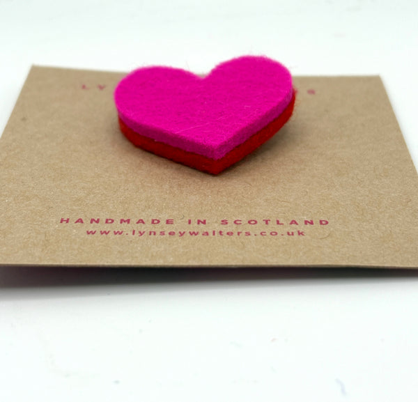 Mini Heart Brooch - Pink