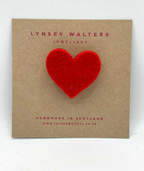 Mini Heart Brooch - Red