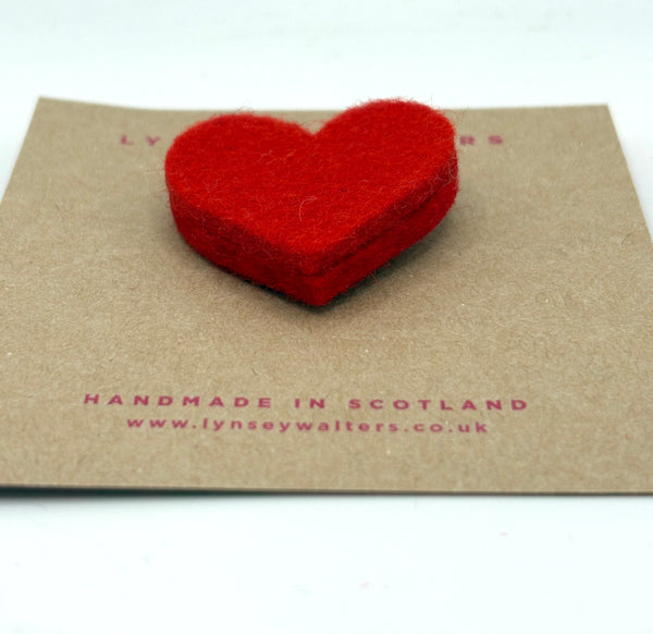 Mini Heart Brooch - Red