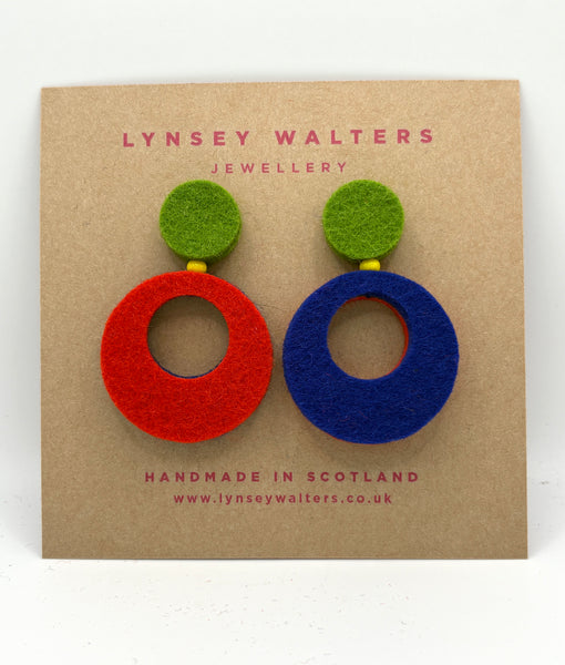 Retro hoop earrings - Bauhaus