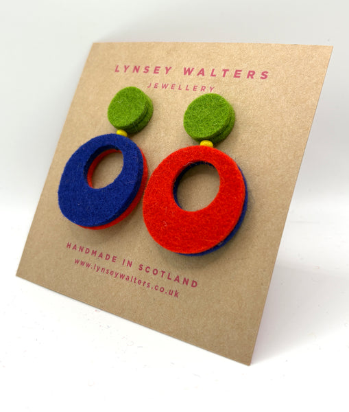 Retro hoop earrings - Bauhaus