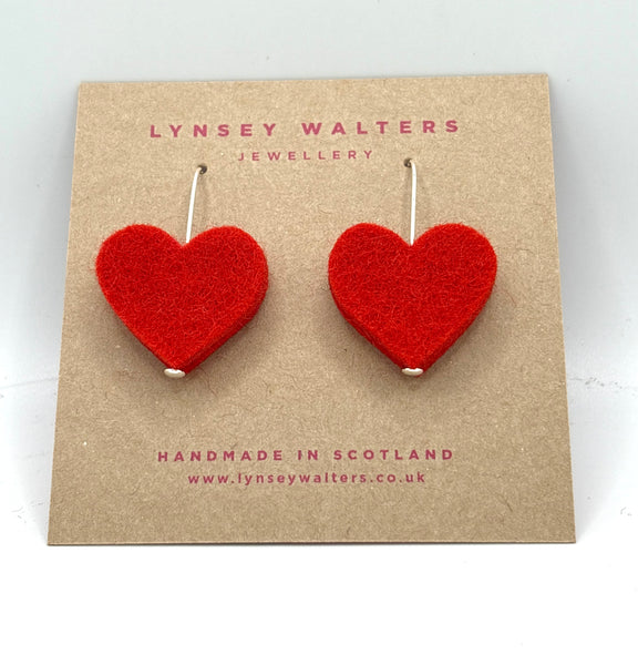 Large heart drops - Red