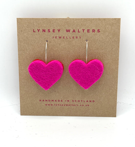 Large heart drops - Pink