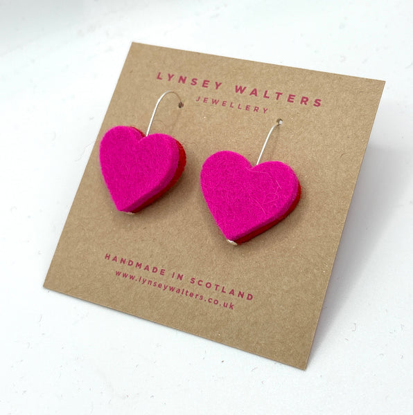 Large heart drops - Pink