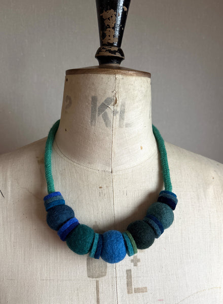 Handmade Merino Beads and Rope Necklace - Iona Seas