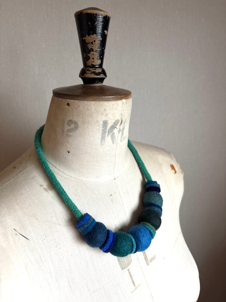 Handmade Merino Beads and Rope Necklace - Iona Seas