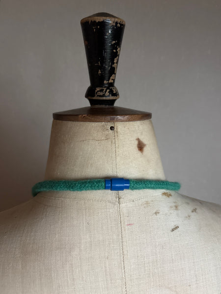 Industrial Felt, Wood and Rope Necklace - Iona & Green