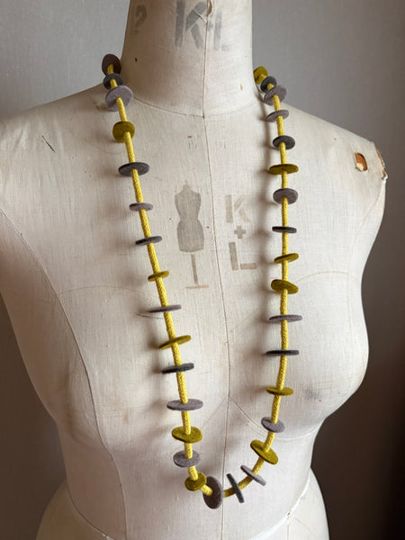 Jean Necklace for Knits - Mustard & Grey