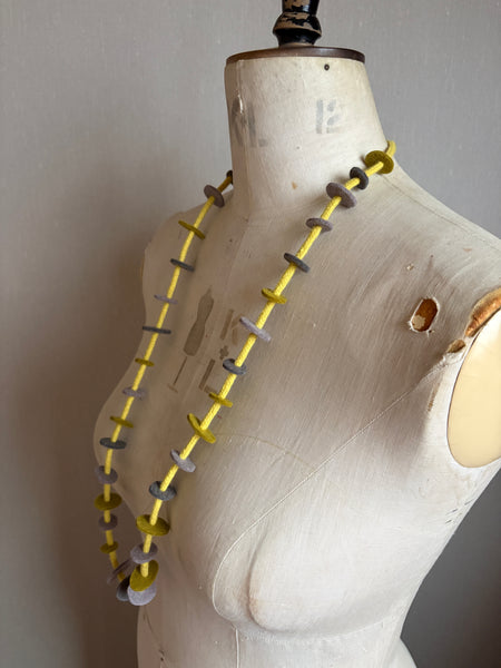 Jean Necklace for Knits - Mustard & Grey