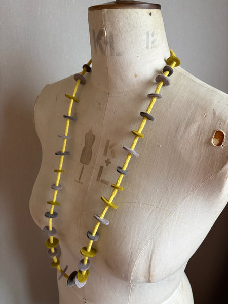 Jean Necklace for Knits - Mustard & Grey