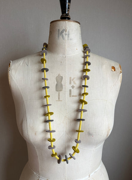 Jean Necklace for Knits - Mustard & Grey