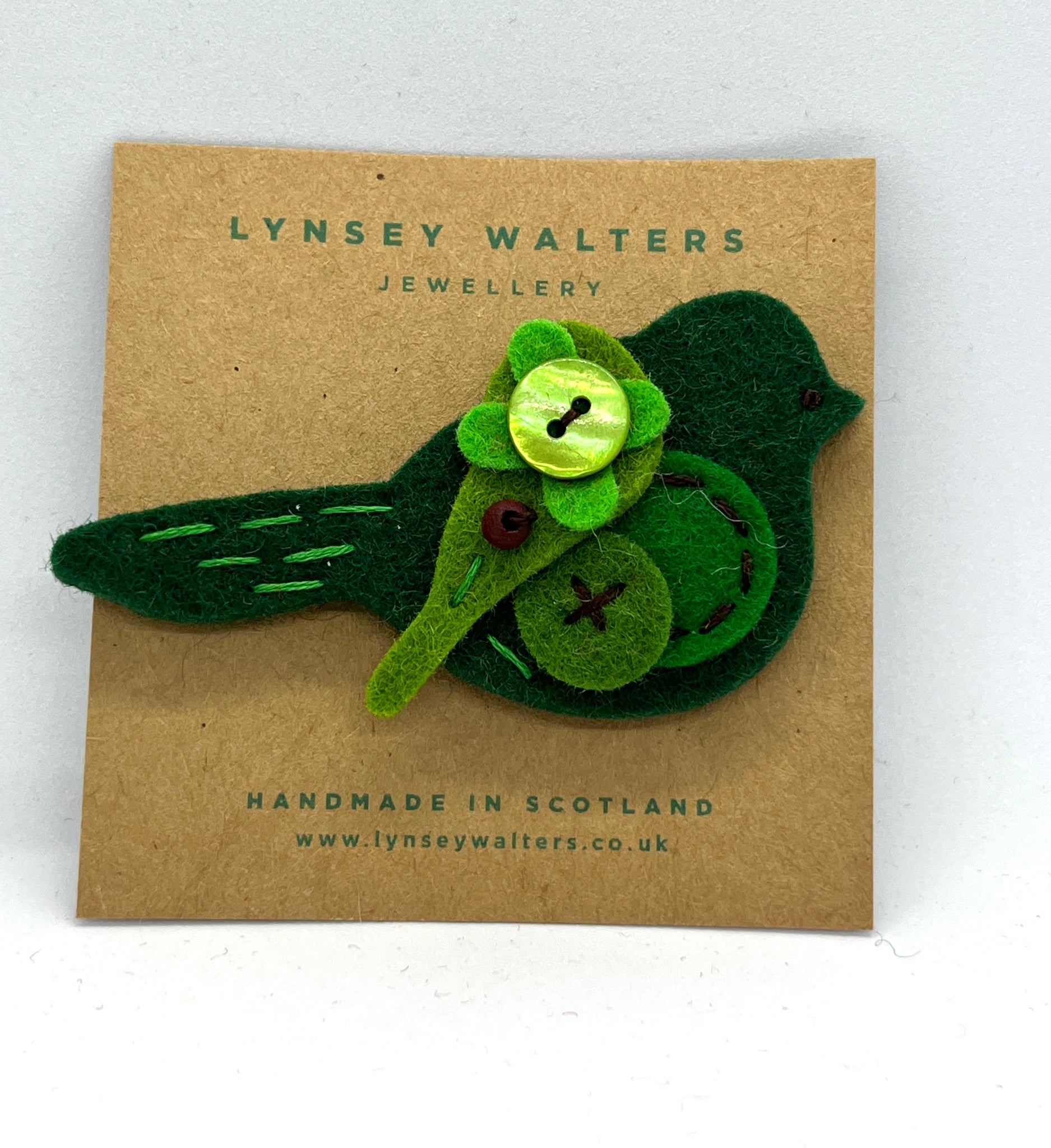 Pigeon Brooch - Forest Green