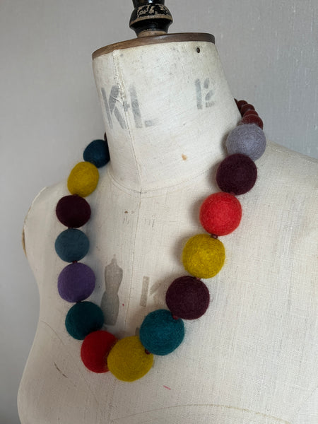 Merino Bead Necklace Soft Multi