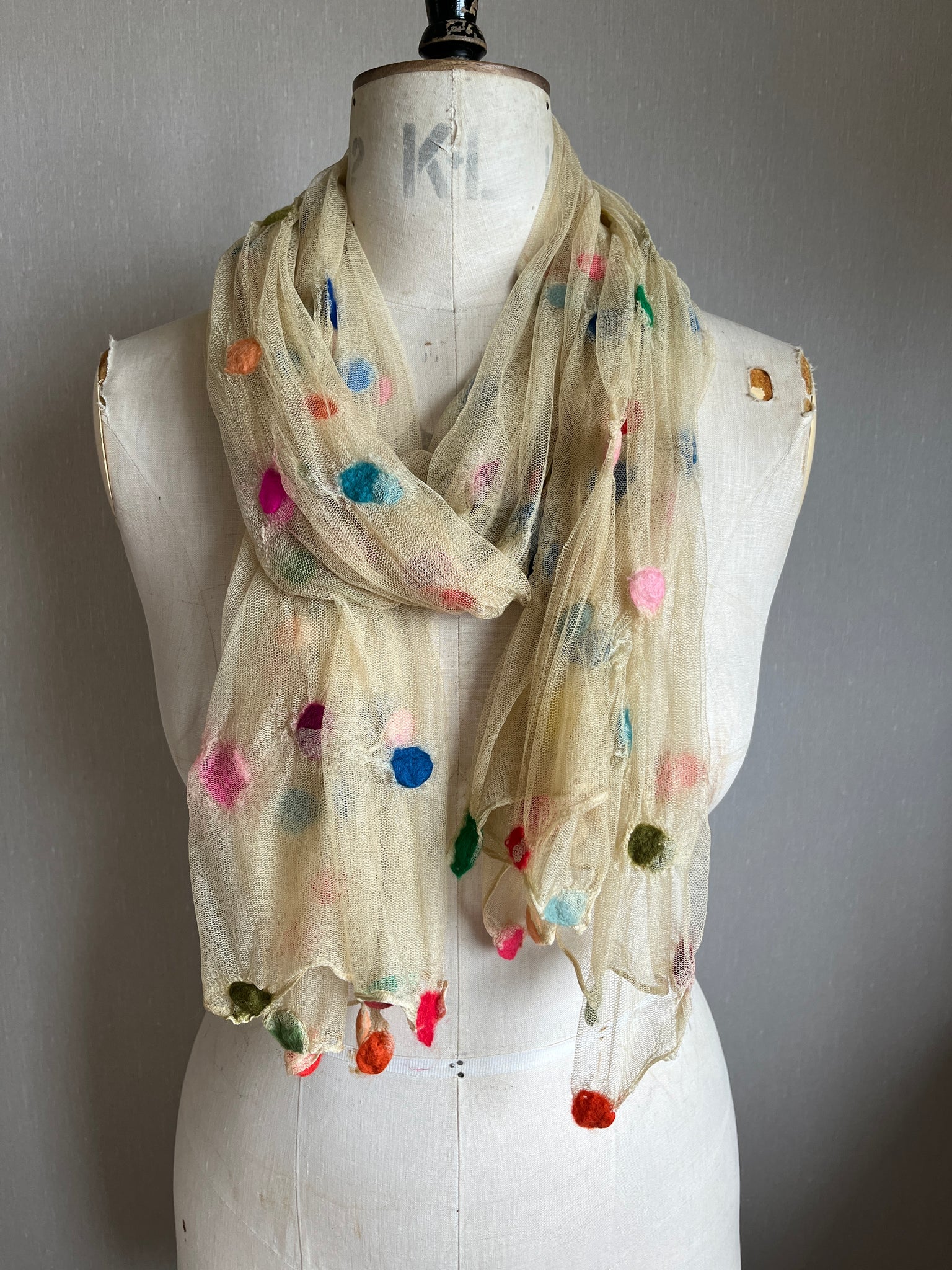 Silk Tulle Scarf - Large, Multi