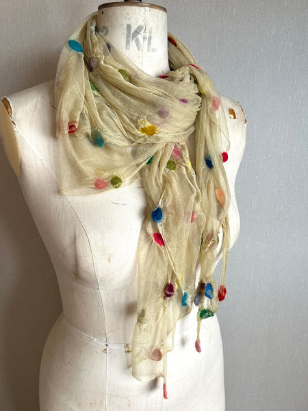 Silk Tulle Scarf - Large Triangle, Multi