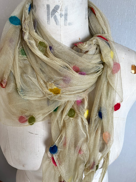 Silk Tulle Scarf - Large Triangle, Multi