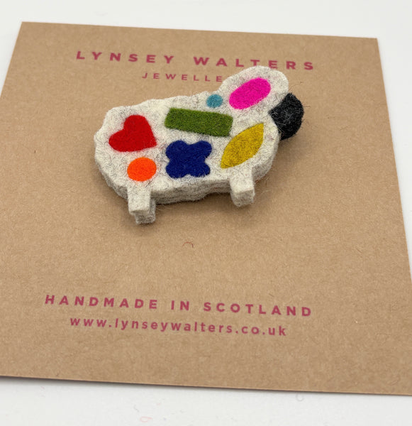 Cosy Wee Sheep Brooch  - Woolly Good Edition