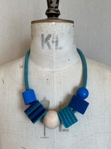 Industrial Felt, Wood and Rope Necklace - Iona Seas