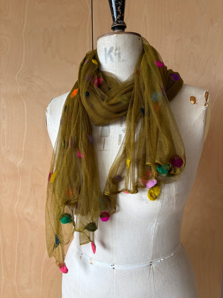 Silk Tulle Scarf - Large Long
