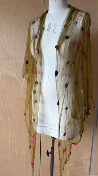 Silk Tulle Scarf - Large Triangle, Multi