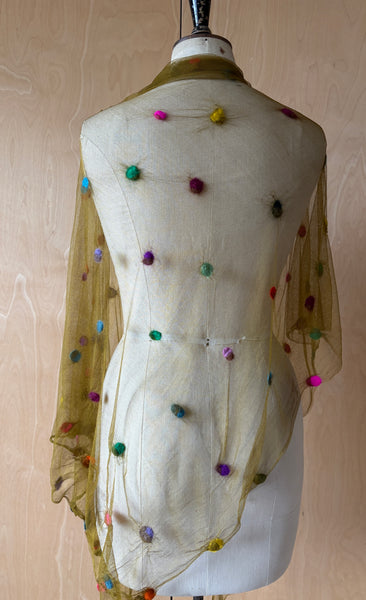 Silk Tulle Scarf - Large Triangle, Multi