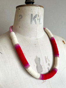 Not so Chunky Colour blocks Necklace - Pink Dip Dye Effect