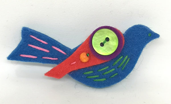 Little Birdy Brooch, Multi Colour