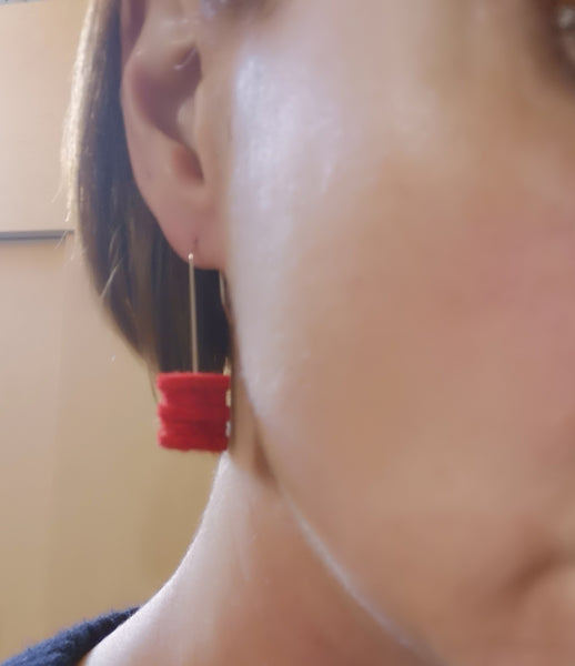 Ombre Earrings, Black, White & Red