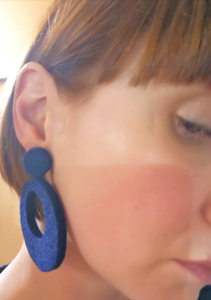Retro hoop earrings Large - Scarlet