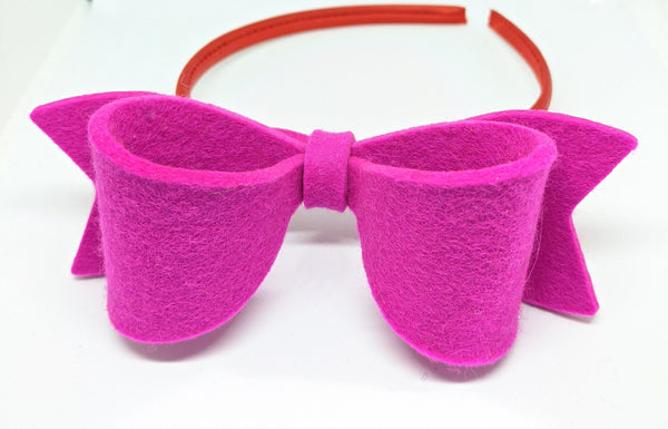 Bow Hairband - Neon Pink
