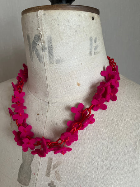 NEW Flower Confetti Necklace Cerise