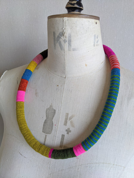 Velvet Edge Throw On Necklace, Multi colour