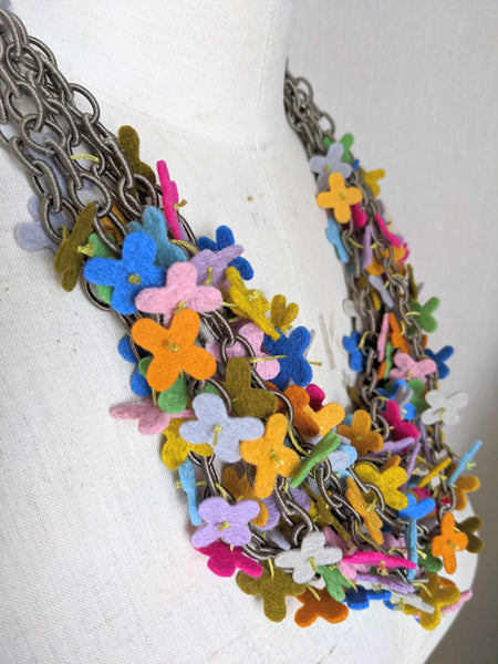 Flower Confetti Cascade Necklace Soft Multi