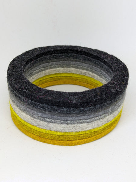 Chunky Bangle Ombre Grey to Mustard
