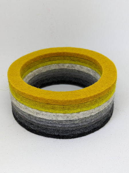 Chunky Bangle Ombre Grey to Mustard